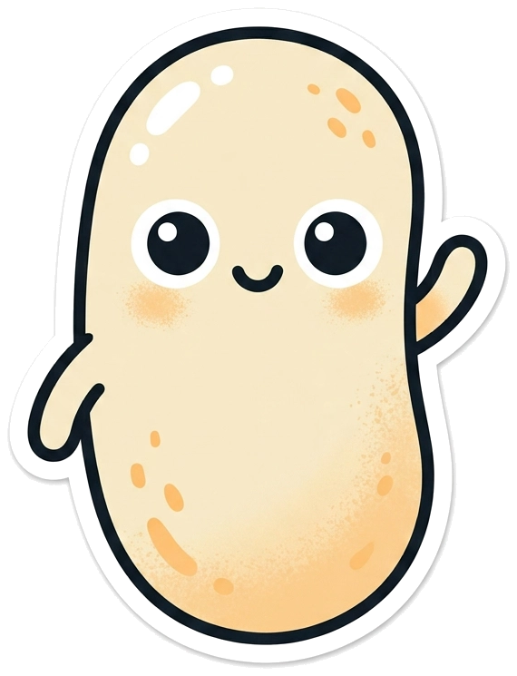 A cheerful cartoon probiotic bug waving hello.